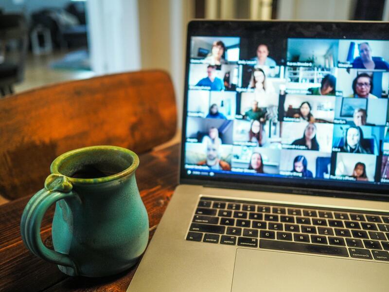 Online video class on a laptop